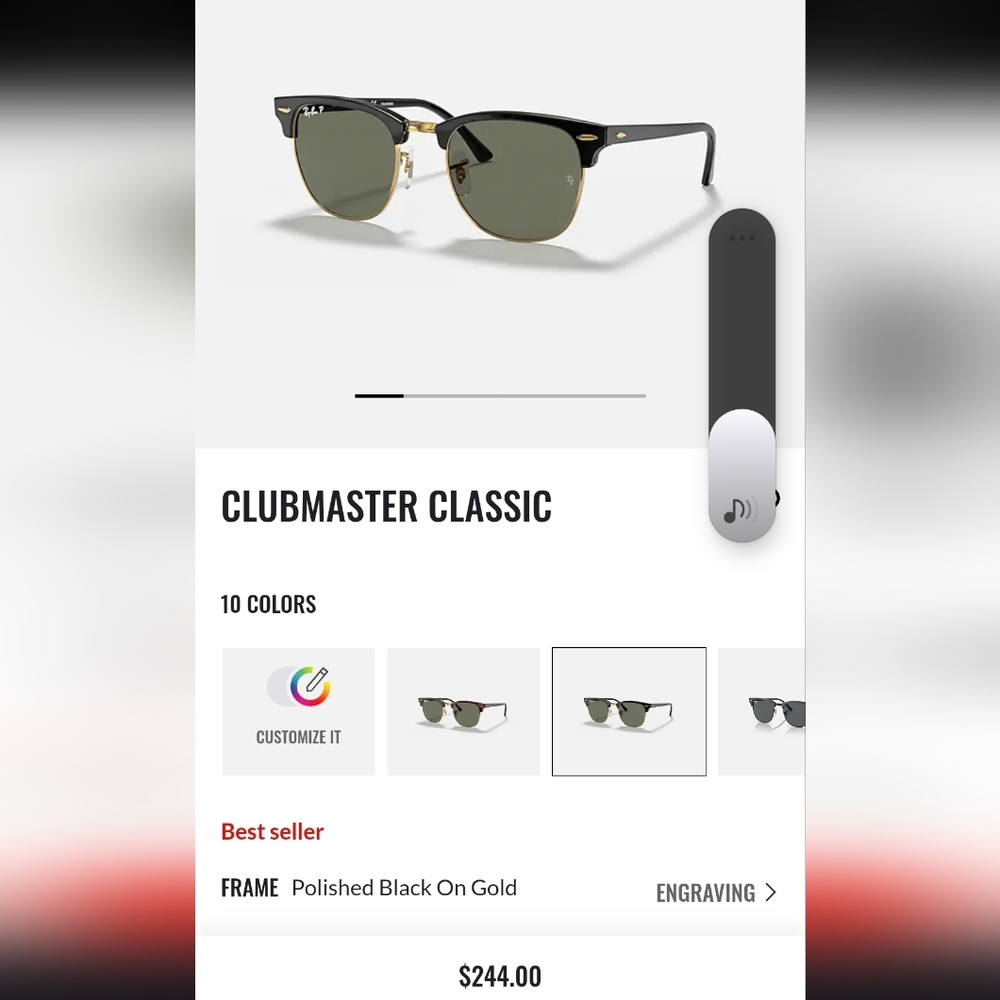 Ray-Ban Clubmaster Classic Sunglasses - Black and Gold Green Frames 56◽18-138